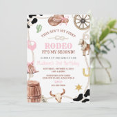 Editable Rodeo Birthday invitation-rodeo party-cow Einladung (Stehend Vorderseite)