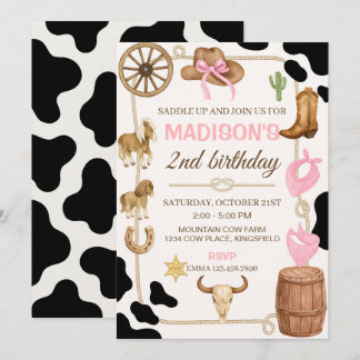 Editable Rodeo Cowgirl Einladung