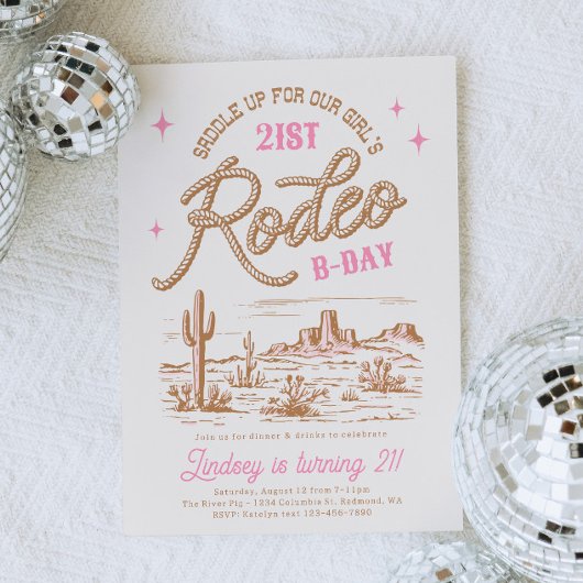 Editable Rodeo Geburtstagsparty Einladungen
