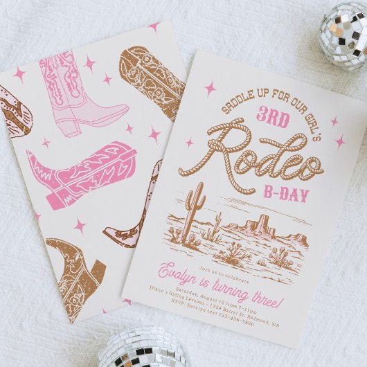 Editable Rodeo Geburtstagsparty Einladungen