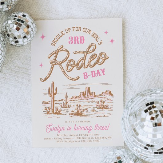 Editable Rodeo Geburtstagsparty Einladungen