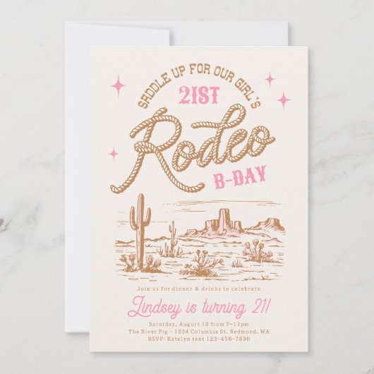 Editable Rodeo Geburtstagsparty Einladungen (Vorderseite)