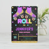 Editable Roller Skaten Birthday Einladung (Stehend Vorderseite)