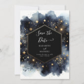Editable Romantic Celestial Wedding Save The Date (Vorderseite)