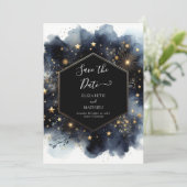 Editable Romantic Celestial Wedding Save The Date (Stehend Vorderseite)