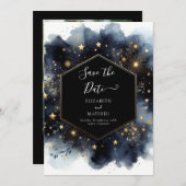 Editable Romantic Celestial Wedding Save The Date (Vorne/Hinten)
