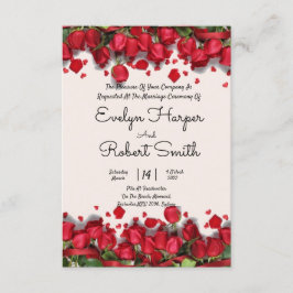 Editable Romantic Red Floral Wedding Einladung