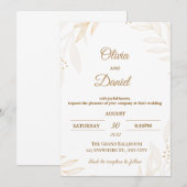 Editable Romantic Wedding Invitation  Einladung (Vorne/Hinten)