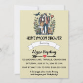 Editable Romantische Honeymoon Dusche Einladung (Vorderseite)