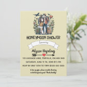 Editable Romantische Honeymoon Dusche Einladung (Stehend Vorderseite)