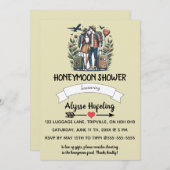Editable Romantische Honeymoon Dusche Einladung (Vorne/Hinten)