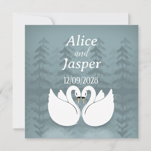 Editable Romantische und elegante Hochzeitsaufkleb Einladung (Vorderseite)