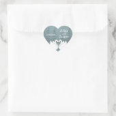 Editable Romantische und elegante Hochzeitsaufkleb Herz-Aufkleber (Tasche)