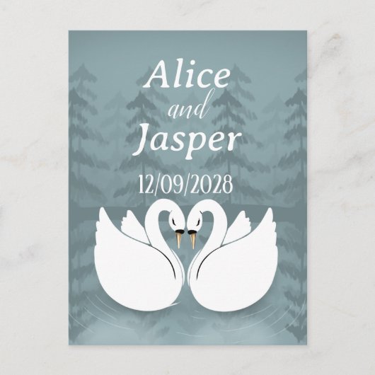 Editable Romantische und elegante Hochzeitsaufkleb Postkarte (Vorderseite)