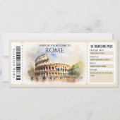 Editable Rome Boarding Pass Flugzeug Ticket Einladung (Vorderseite)