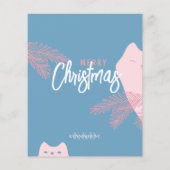 Editable, rosa rote Weihnachtstrivia, Holiday game (Rückseite)