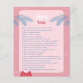 Editable, rosa rote Weihnachtstrivia, Holiday game (Vorderseite)