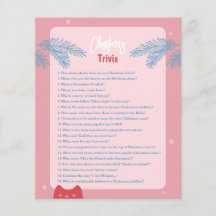 Editable, rosa rote Weihnachtstrivia, Holiday game