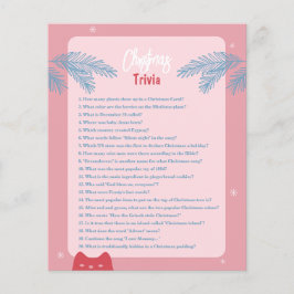 Editable, rosa rote Weihnachtstrivia, Holiday game