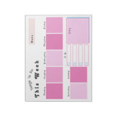 Editable rosa Weekekekly Planner Notepad Notizblock (Rotiert)