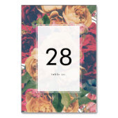 Editable Rose Floral Modern Boho Wedding Tischnummer (Vorderseite)