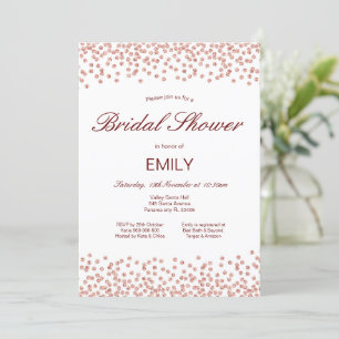 Editable Rose Gold Bridal Dusche Einladung