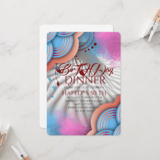 Editable Royal Blue Birthday Invasion for Men, P Einladung