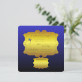 Editable Royal Blue Elegant Wedding Invite | Custo Einladung (Stehend Vorderseite)