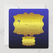 Editable Royal Blue Elegant Wedding Invite | Custo Einladung (Vorderseite)