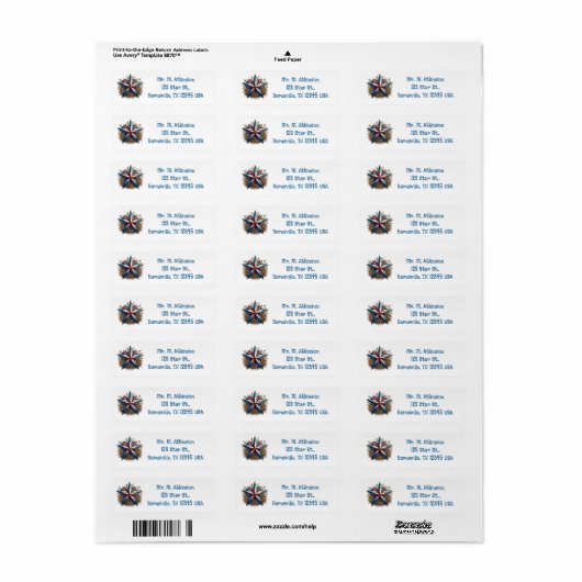 Editable Rustic Barn Star Return Address (Vorne)