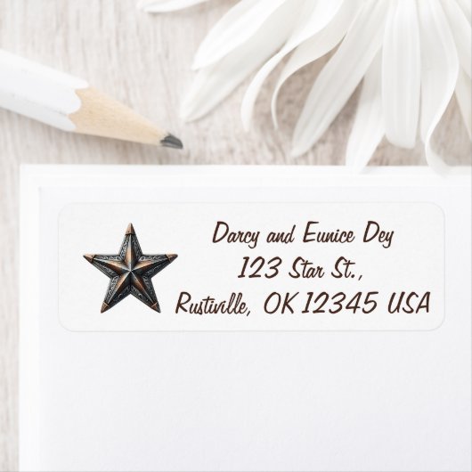 Editable Rustic Star Return Address (Insitu)