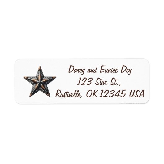 Editable Rustic Star Return Address (Vorne)