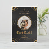 Editable Rustic Wedding Einladung Set & RSVP Bund (Stehend Vorderseite)