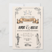 Editable Rustic Wedding Einladung Set & RSVP Bund (Vorderseite)
