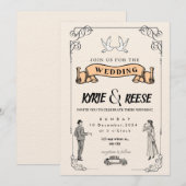 Editable Rustic Wedding Einladung Set & RSVP Bund (Vorne/Hinten)