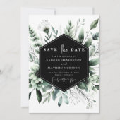 Editable rustikale Blume feiern Grüne Hochzeit Save The Date (Vorderseite)