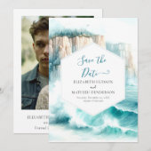 Editable Rustikale Schönheits-Hochzeit Save The Date (Vorne/Hinten)
