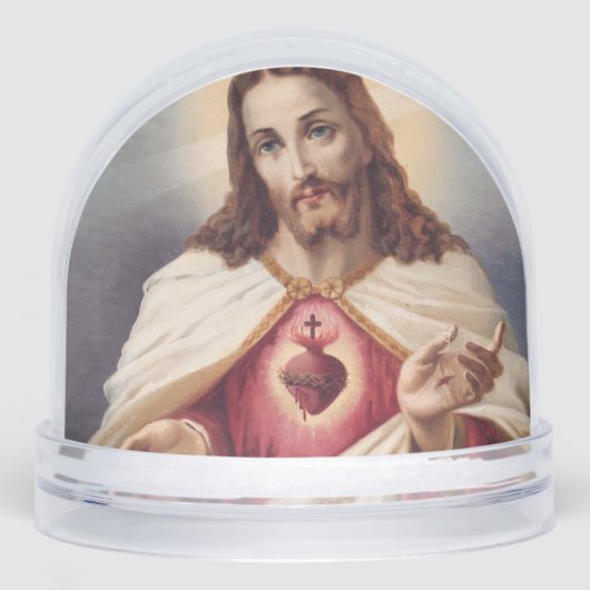 Editable Sacred Heart of Jesus and Prayer Schneekugeln (Vorderseite)
