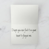 Editable Sad Hund Apology Karte (Innenseite)