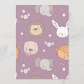 Editable Safari Animal Jungle Pink Baby Dusche Einladung (Rückseite)
