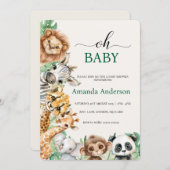 Editable Safari Baby Shower Invitation Template Einladung (Vorne/Hinten)