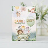 Editable Safari Birthday Invitation Einladung (Stehend Vorderseite)