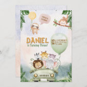 Editable Safari Birthday Invitation Einladung (Vorne/Hinten)