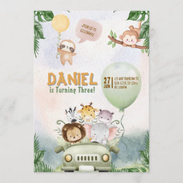 Editable Safari Birthday Invitation Einladung