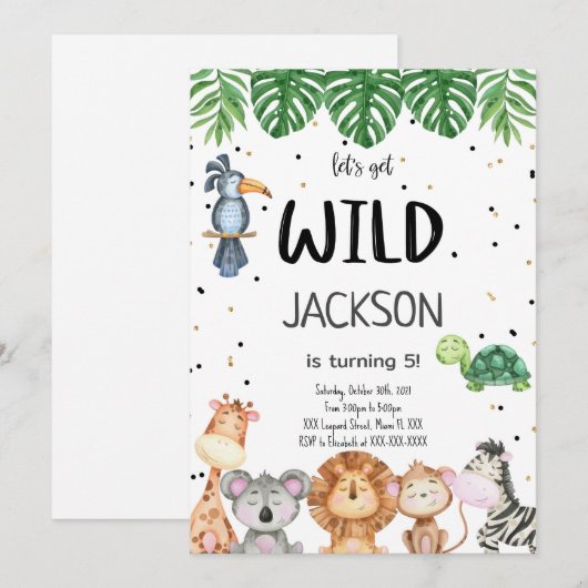 Editable Safari Einladung (Vorne/Hinten)