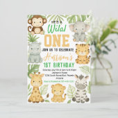 Editable Safari Geburtstagseinladung Einladung (Stehend Vorderseite)