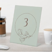 Editable Sage Boho Floral Wedding Tischnummer Sockelschild (In SItu)