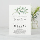 Editable Sage Green Botanical Wedding Invitation  Einladung (Stehend Vorderseite)