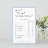 Editable sagte er, sie sagte Polterabend Game. (Stehend Vorderseite)