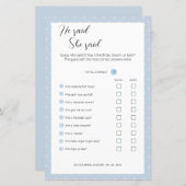 Editable sagte er, sie sagte Polterabend Game. (Vorne/Hinten)